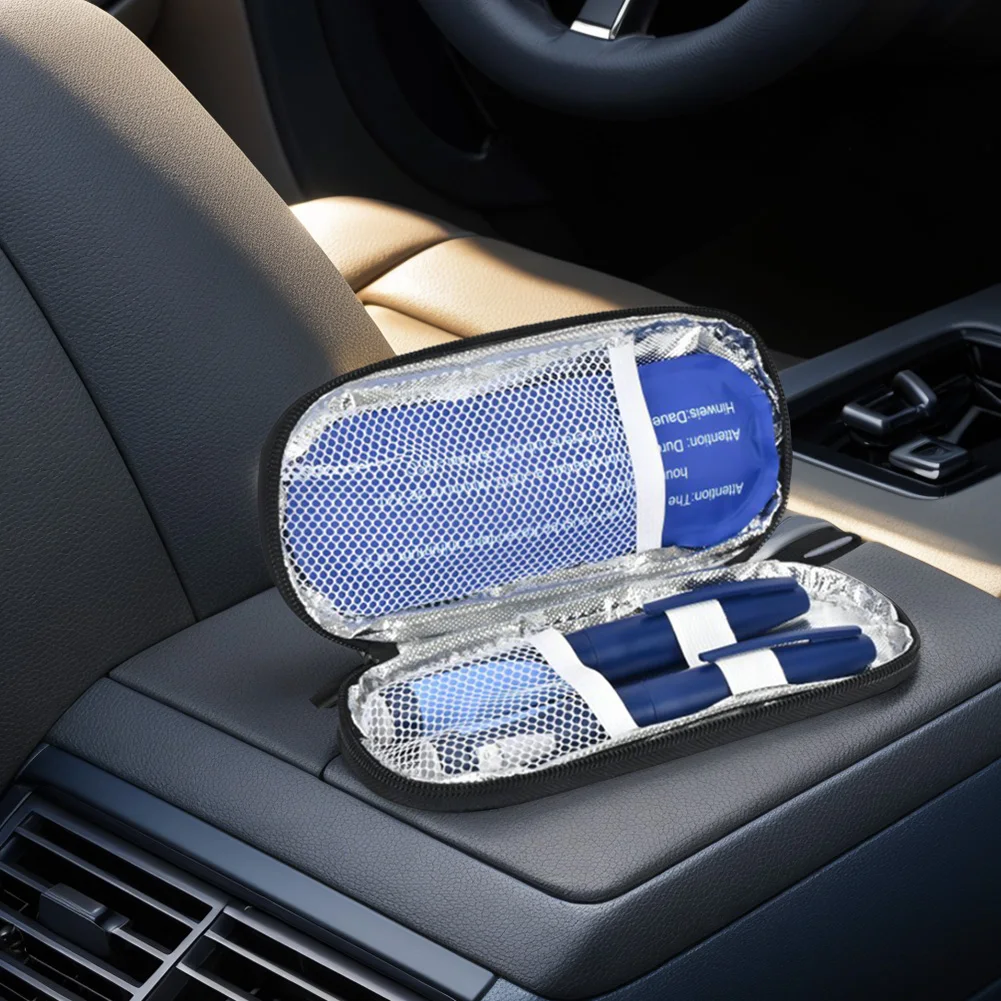 ポータブルインスリン冷却バッグ再利用可能な糖尿病ポケットピルプロテクタートラベルケースピル冷蔵アイスパック糖尿病メディクラ用