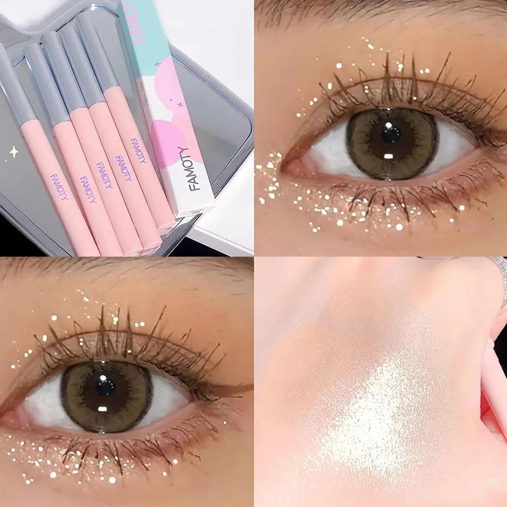 1 stücke Eyeliner liegend Seidenraupe matt Hochglanz feiner Fleck nicht wasserdichtes Werkzeug und Eyeliner Flash Farbe Augen Make-up d4t0