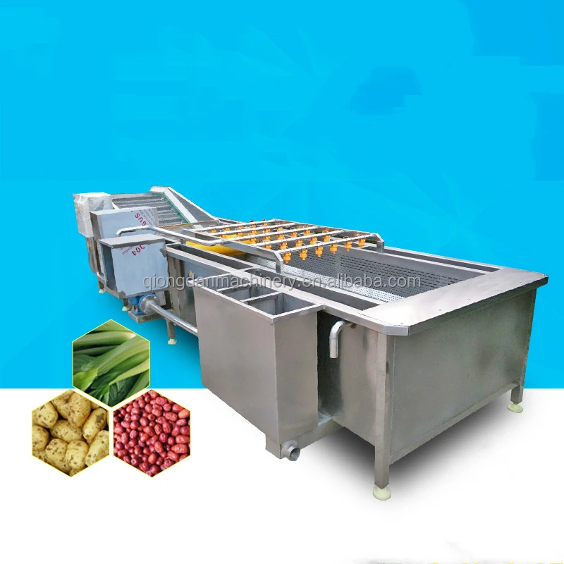 QDQP-2500 Industry Ultrasonic Fruit Seaweed Processing Line Lettuce Chilli Fruit Washer Vegetable Chicken Pepper Washing Machine