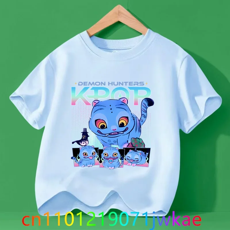 

Summer Girl Boy Shirt Casual Tops Crewneck Clothing 2025 Vintage KPop Demon Hunters Print T-Shirt Korean Anime Short Sleeve Tee