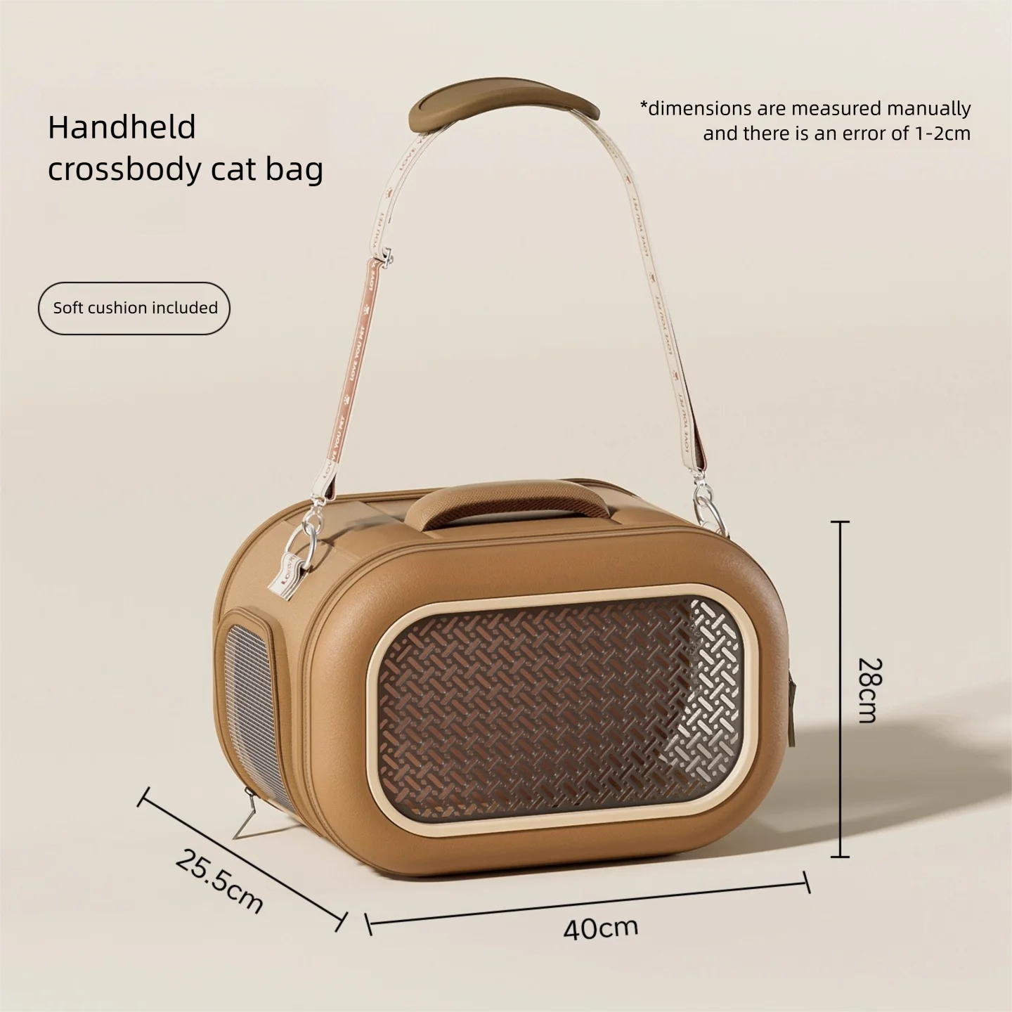 Kattentas, draagbare kattenbox voor buiten, crossbody met één schouder, kleine kattenruimtecabine, kattendraagtas met grote capaciteit, koffer voor huisdieren