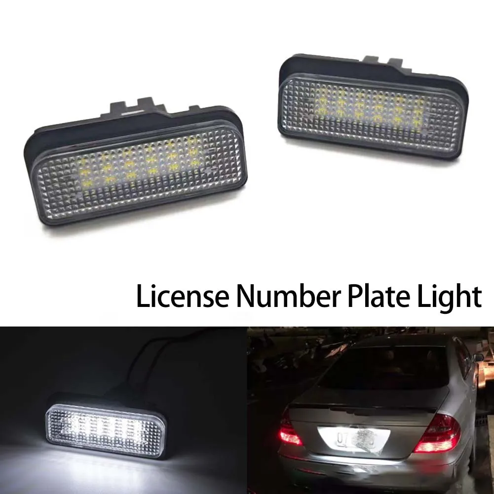 2PCS White LED License Number Plate Light Canbus For Mercedes Benz E-Class W211 S211 CLS-Class W219 C-Class S203 SLK-Class R171