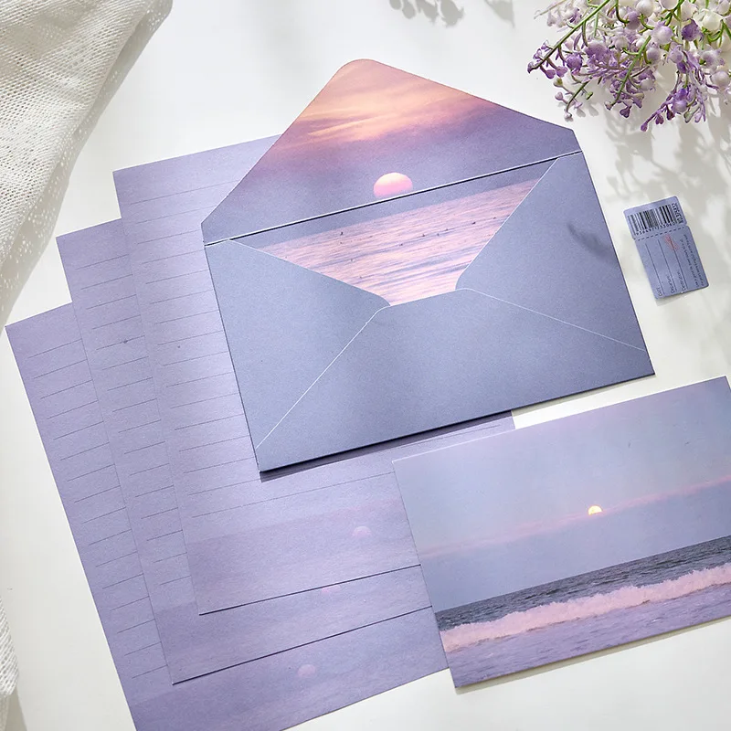 Romantic Beautiful Natural Scenery Art Envelopes Wedding Holiday Birthday Party Invitations Greeting Cards Thanks Card Package