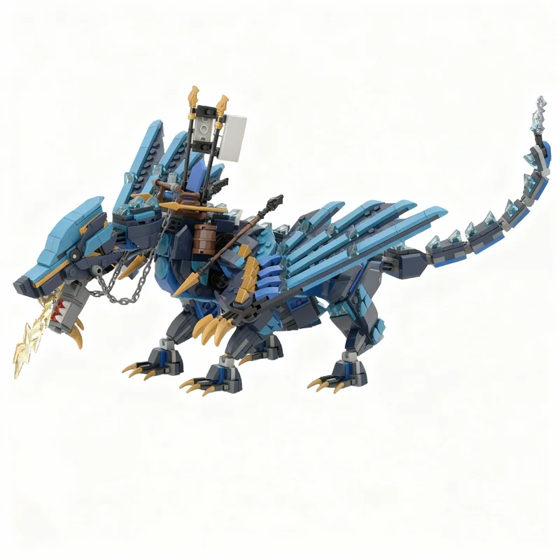 843pcs MOC Ninjago Lightning Dragon Ninjia Model Toy Building Blocks Construction Christmas Gifts DIY Education Kids Assemble