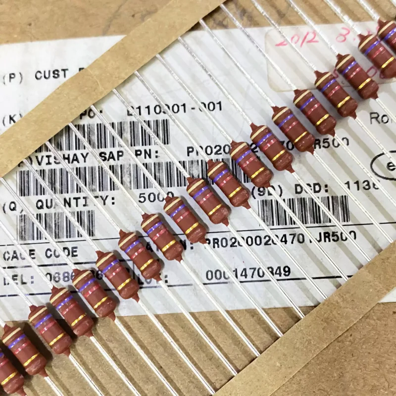 10-100pcs American 4.7K 5% 2W PR02000204701JR500 precision color ring resistor