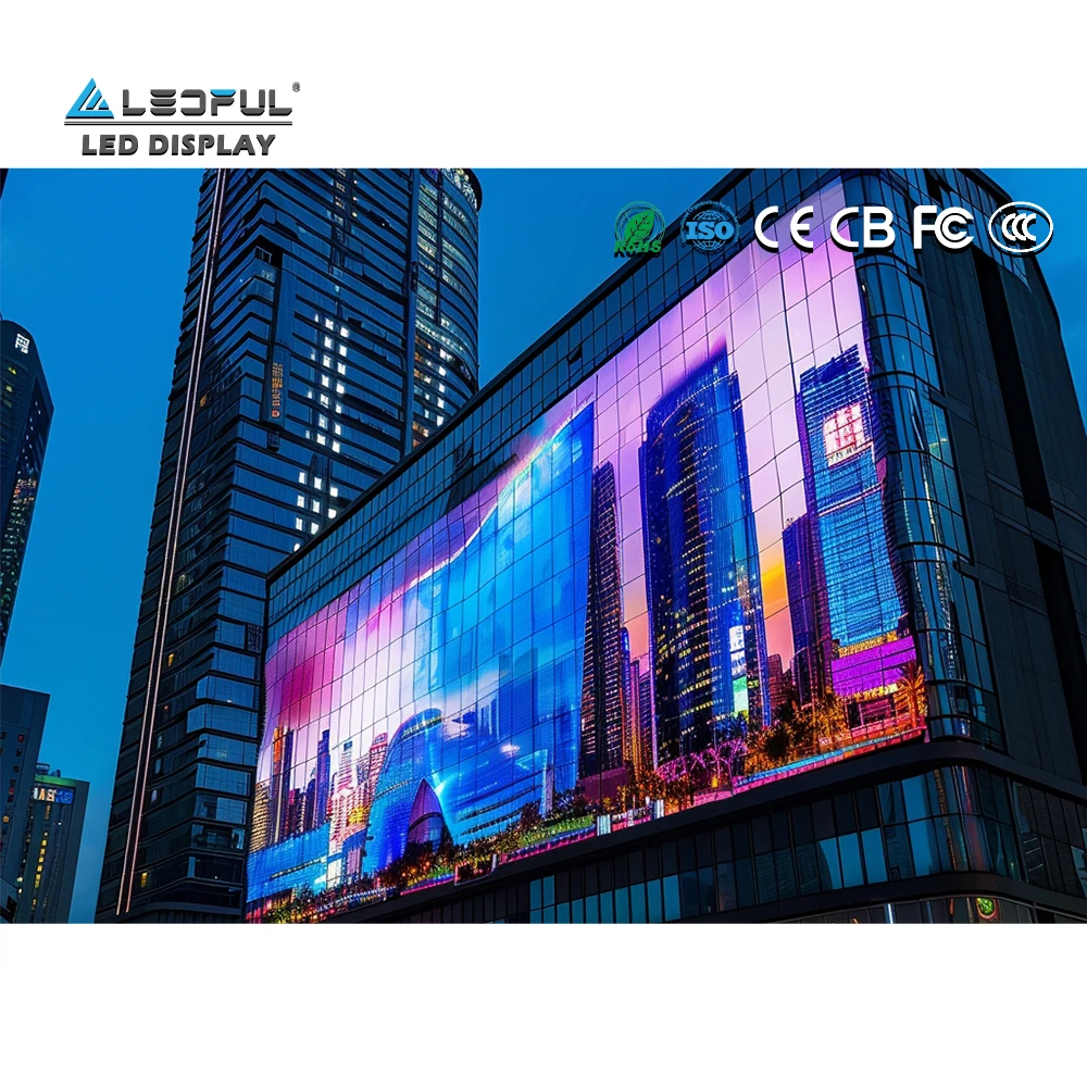 Pole LED Screen Display Outdoor P6 P8 HD LED Advertising Billboard For Fixed