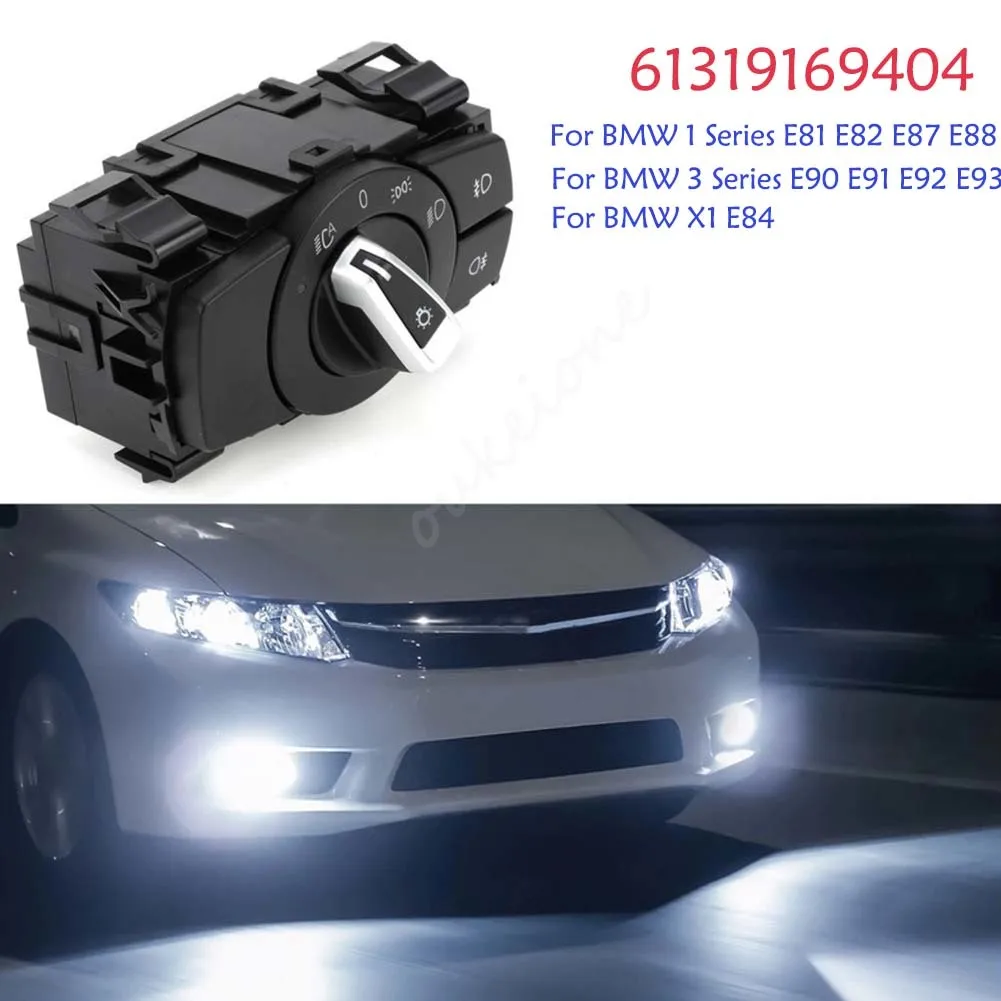 

For BMW 1 Series E81 E82 E87 E88 3 Series E90 E91 E92 E93 X1 E84 Headlight and Fog Light Control Switch Button Parts 61319169404