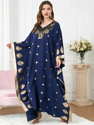 Eid 2025 Morocco Party Dress Muslim Women Abaya Prayer Caftan Batwing Sleeve Robe India Dubai Turkey Longue Vestidos Largos