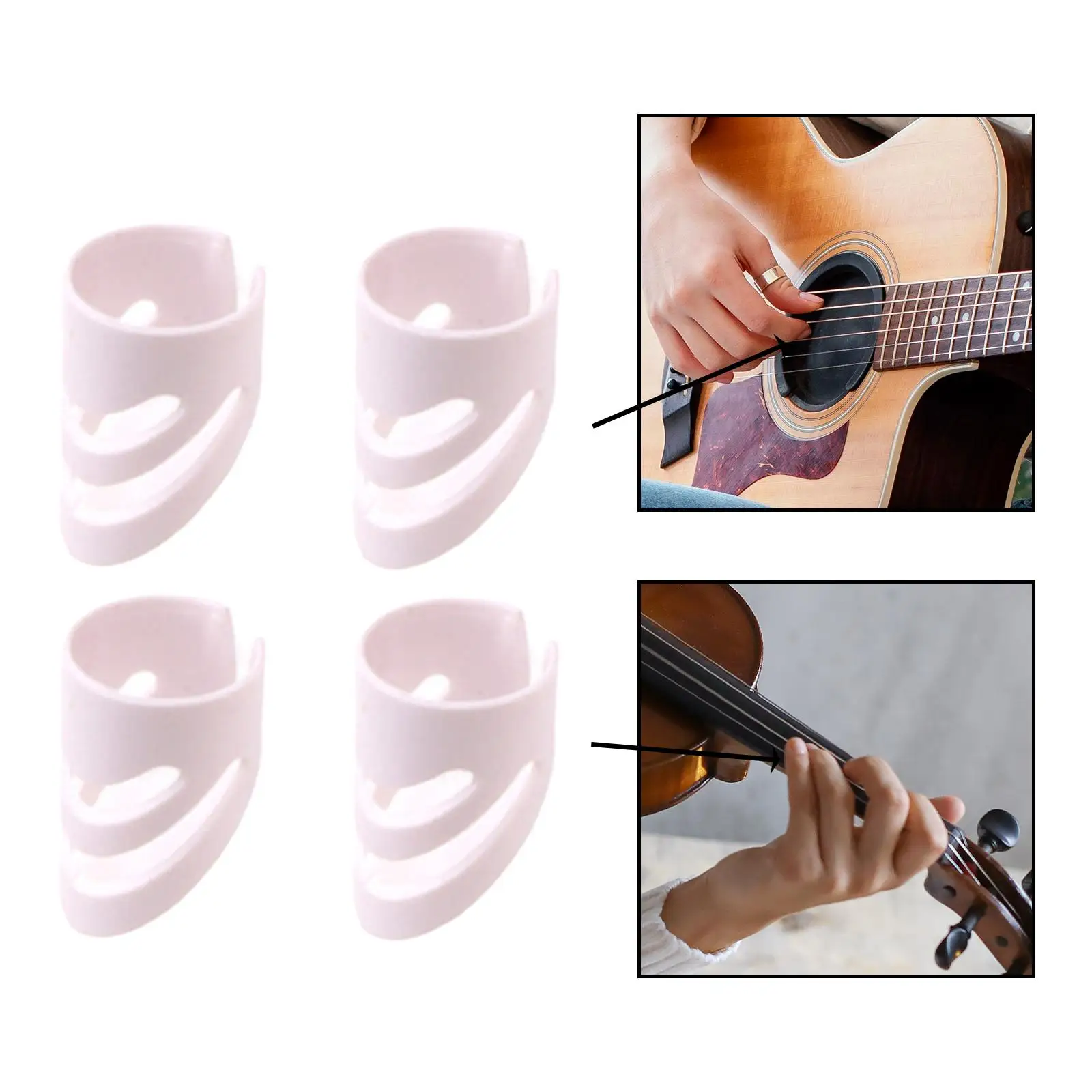 4 Pieces Guitar Finger Picks Guitar Finger Caps for Electric Guitar Mandolin