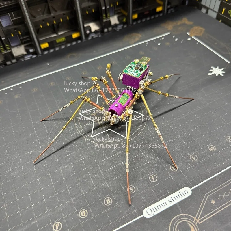 Cyberpunk Mechanical Technology Spider Predator Octopod Spider A Metal Assembly Model 3D Stereoscopic Creative Handmade Festival