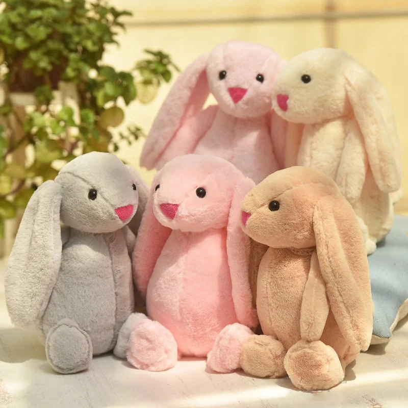 30cm Long Ear Rabbit Plush Toys Cute Sleeping Bunny Cartoon Soft Stuffed   Animal Dolls Children Baby Birthday Christmas Gift