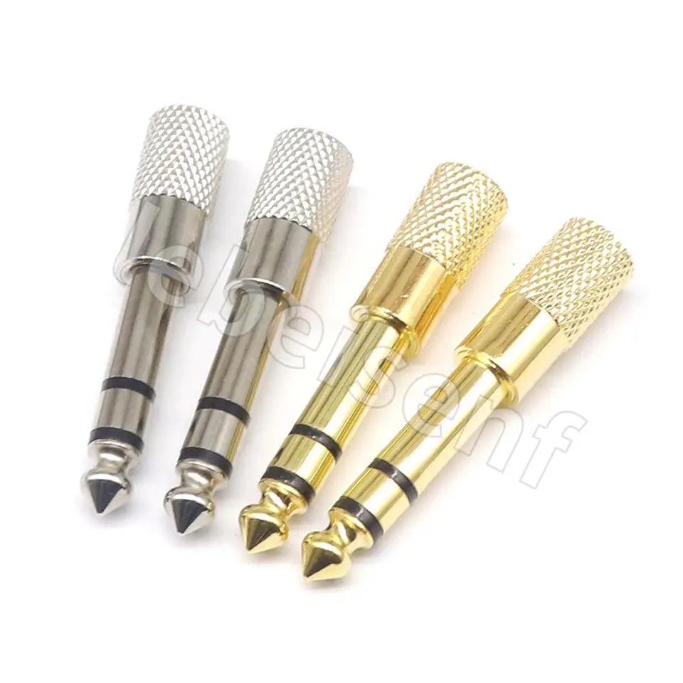 2pcs Audio 3.5 to 6.5 adapter microphone microphone headset 3.5mm female hole to 6.35 male plug small to large dual channel