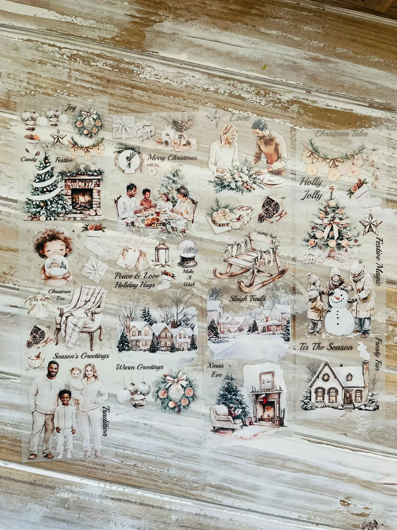 SCS Studio Vintage Merry Moment Washi PET Tape for Card Making Decoration DIY Scrapbooking Plan Stickers