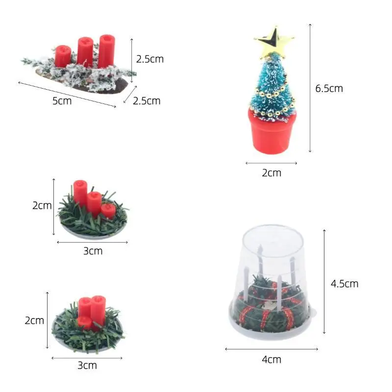 NEW Candle/Tree DIY Xmas Living Room Decor 1:12 Miniature Dollhouse Christmas Scene Accessories Micro Landscape Model view 6