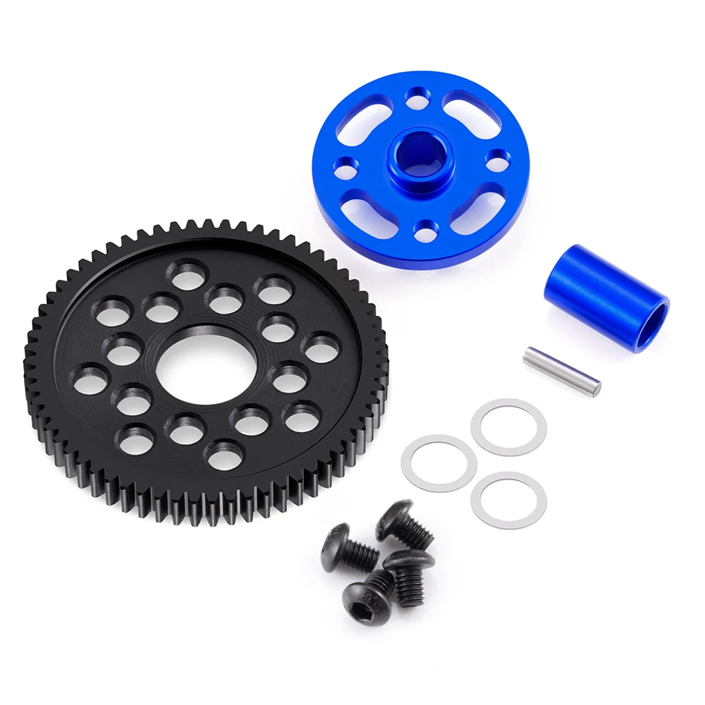 TRINOOD Steel 63/64/66/71T Spur Gear and Gear Mount High Speed Gear Set for Tamiya TT-02 TT02 1/10 RC Car Upgrade Parts