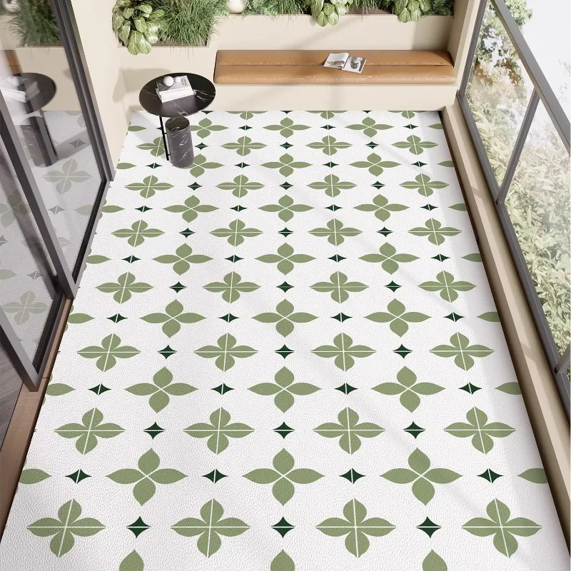 Modern Geometry Pattern Balcony PVC Leather Mats Home Kitchen Oil-proof Anti-slip Floor Mat Dirt Resistant Waterproof Rug Ковер