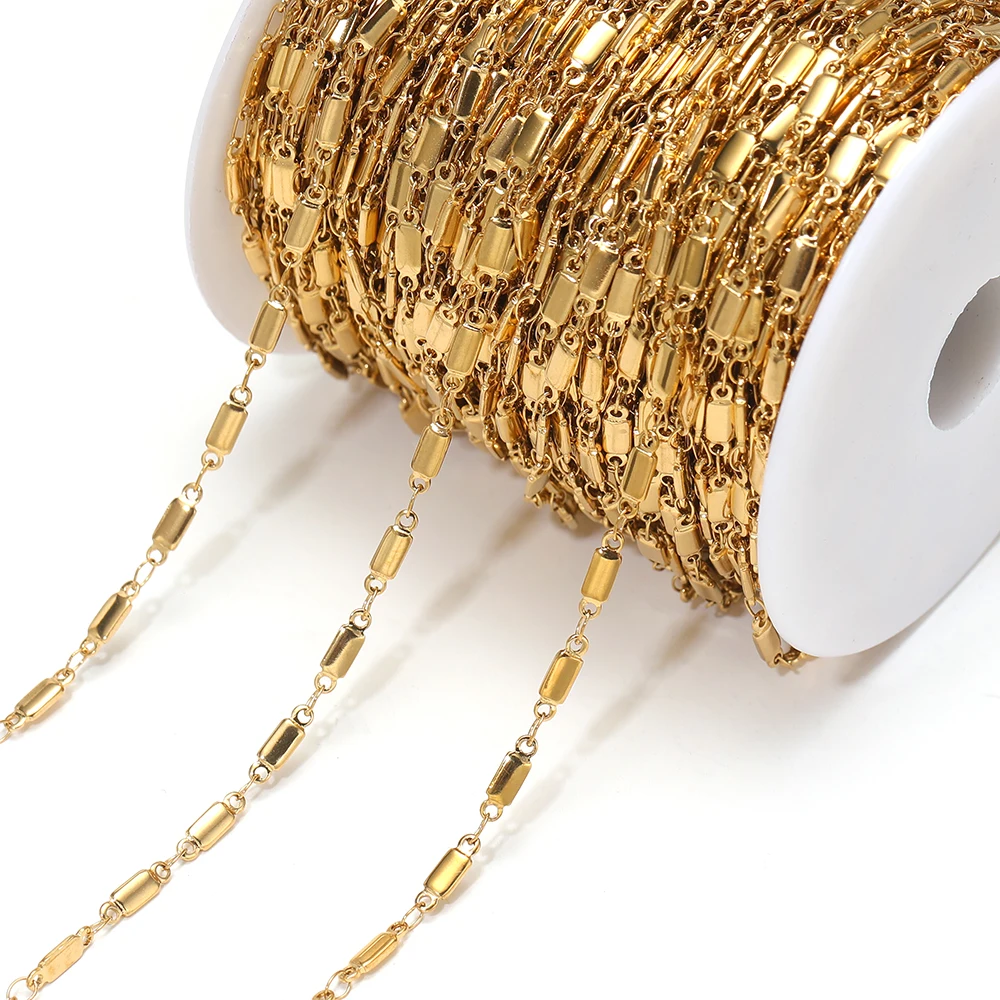 1 Meter Stainless Steel Rectangle Flower Shape Chains for DIY Handmade Jewelry Bracelets Necklace Findings Earrings Making