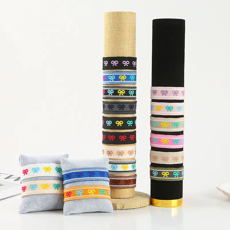 Bohemian Handmade Woven Adjustable Tassel Bracelet For Women Embroidery Bowknot Pattern Bracelet Fashion Jewelry Wholesale Gift