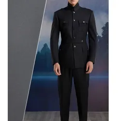 New Design Men's Suits Black Bespoke Single Breatsed Stand Lapel Formal Prom Party Occasion Skinny 2 Piece Jacket Pants Set 2025