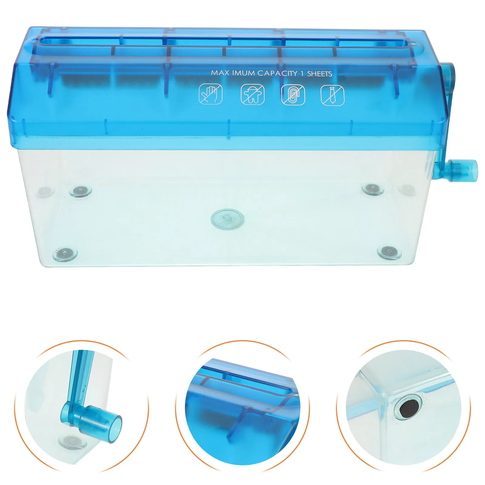 Manual Paper Shredder Desktop Portable Hand Crank Manual Compact Shredder for Home Office Documents Bills Notes