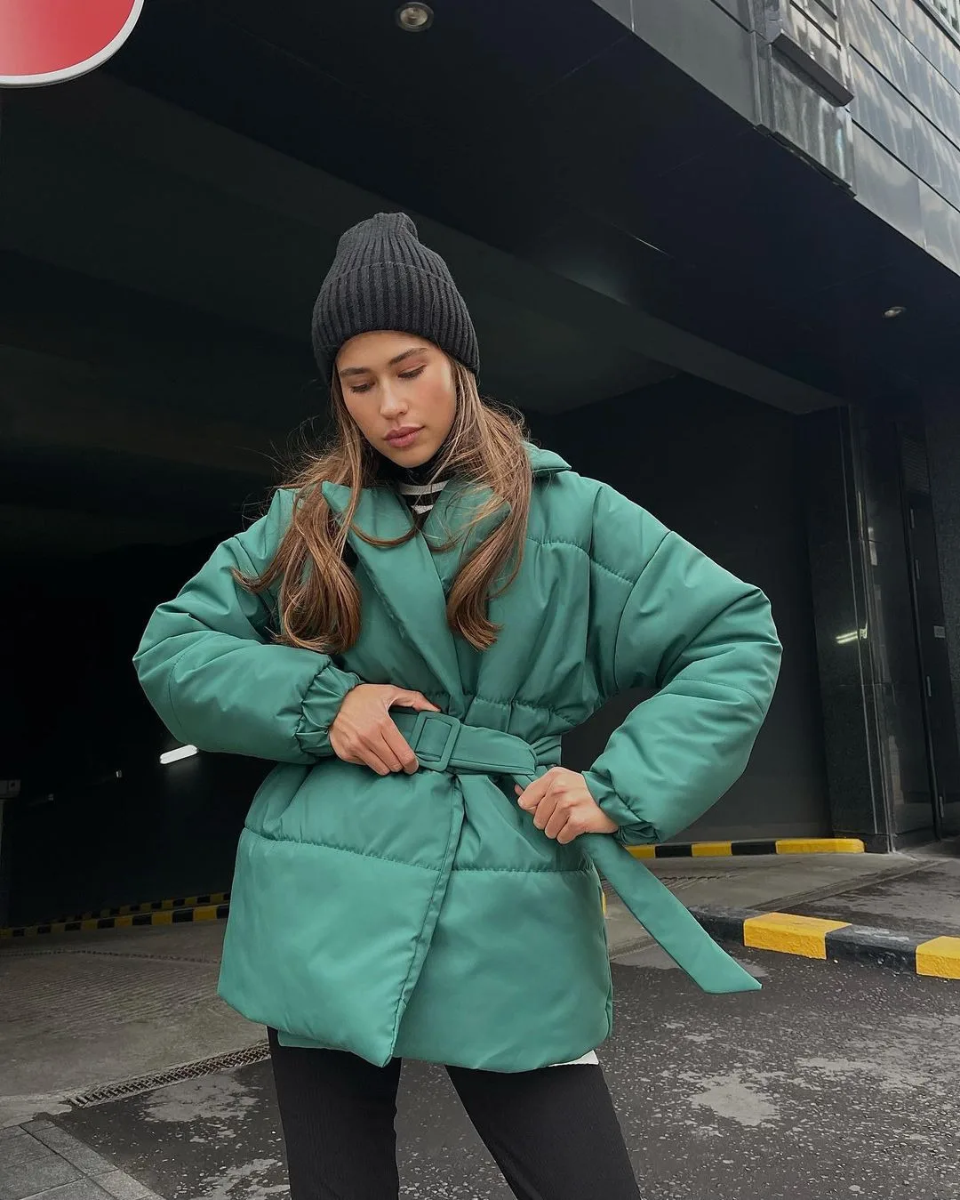 Winter Vintage Jacket Outwear Office Ladies Jacket Fashion Women Warm Cotton Puffer Jacket Casual Loose Lace Up Parkas Coat