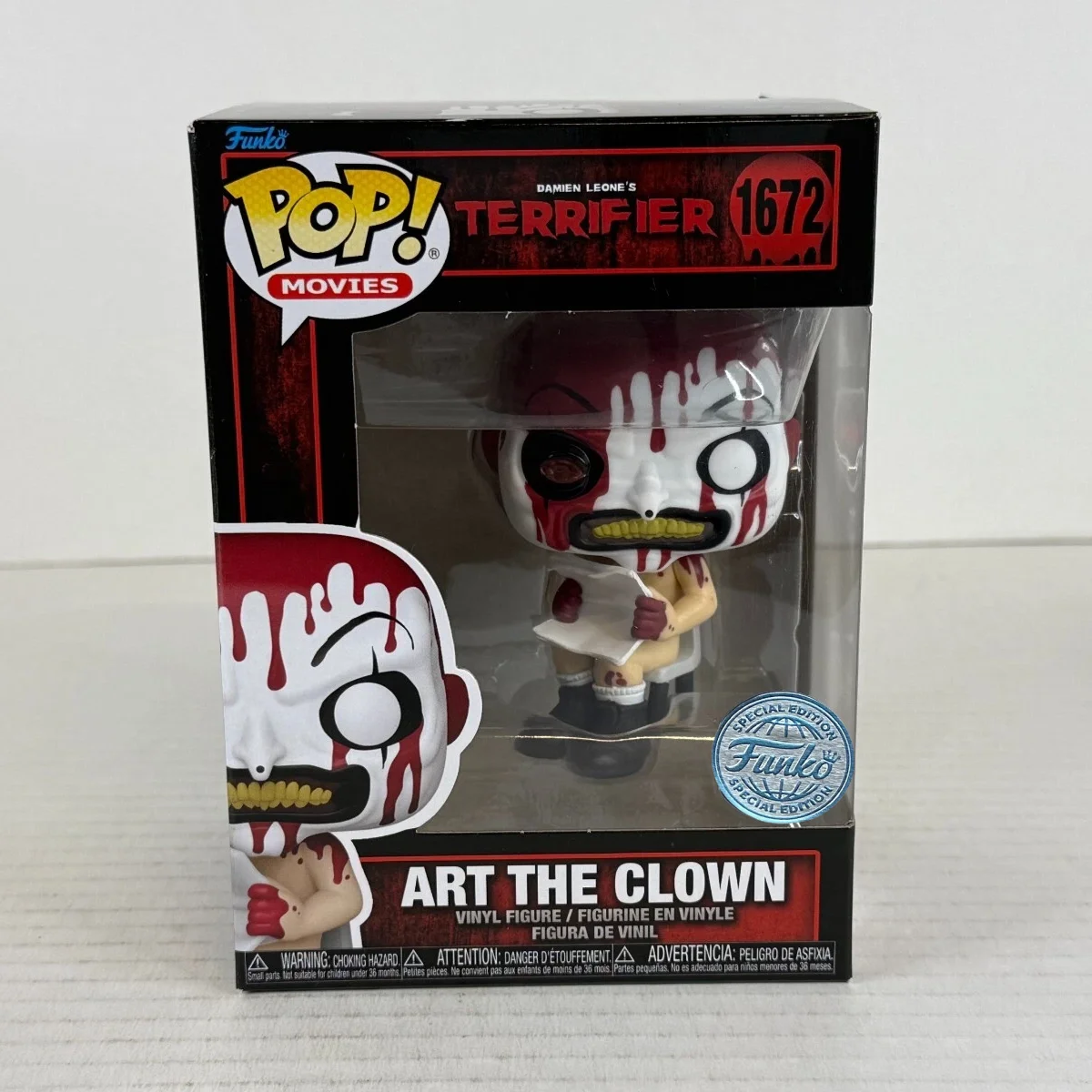 

FUNKO POP Terrifier Figure Art The Clown With Newspaper #1672 8.7 cm Collectible Limited Edition Vinyl Figure Model Toy Gift