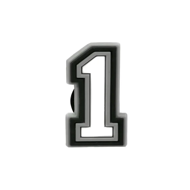 1 Piece Charms Decorations Numbers 0 To 9 Shoe Accessories Black White Pvc Ornament Pins Friend's Holiday Party Gift