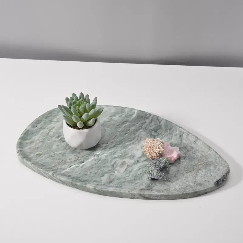 Nordic Marble Serving Tray Natural Stone Leaf Shape Plate Modern Luxury Hotel Sushi Platter Custom Tableware for Dining Room