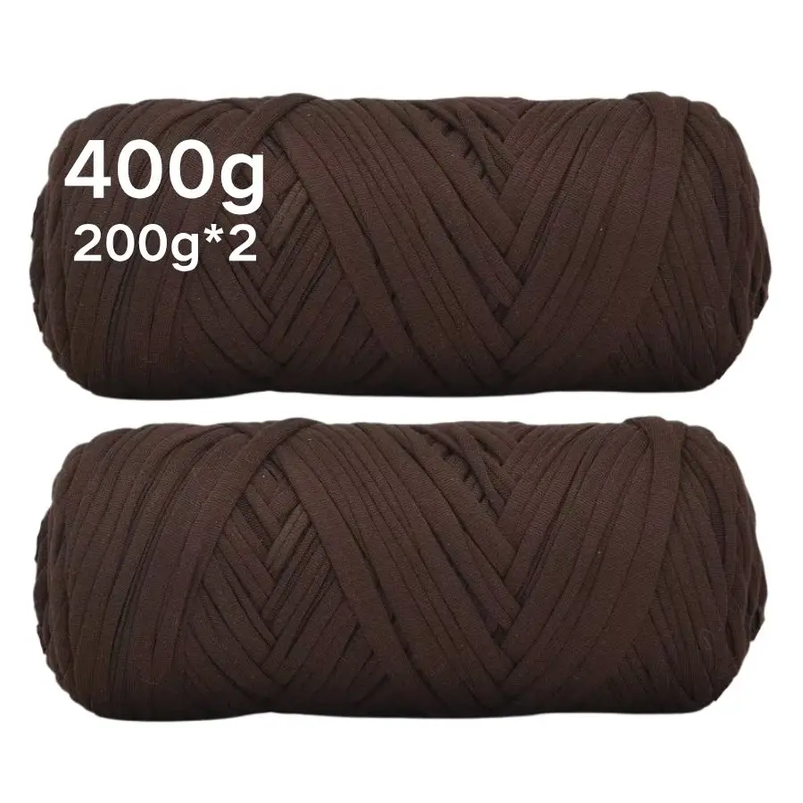 Image of 400g T-Shirt-Garn Dickes Stoffgarn zum Häkeln Stricken Tasche Korb DIY Handgemachter Teppich Baumwolle Polyester Stoffgarn