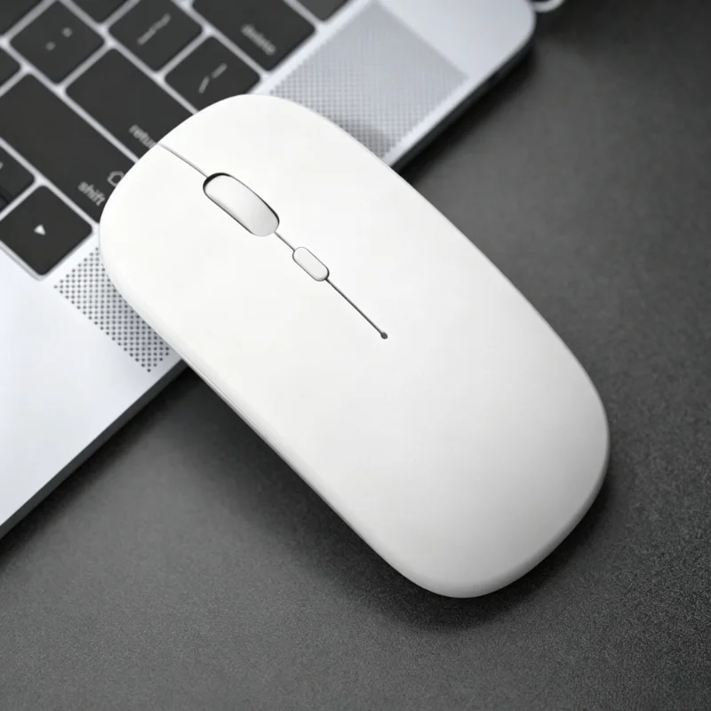 Dual Mode Wireless Mouse Bluetooth & 2.4G Silent Slim Mice Portable USB Receiver Mouse for Notebook Desktop