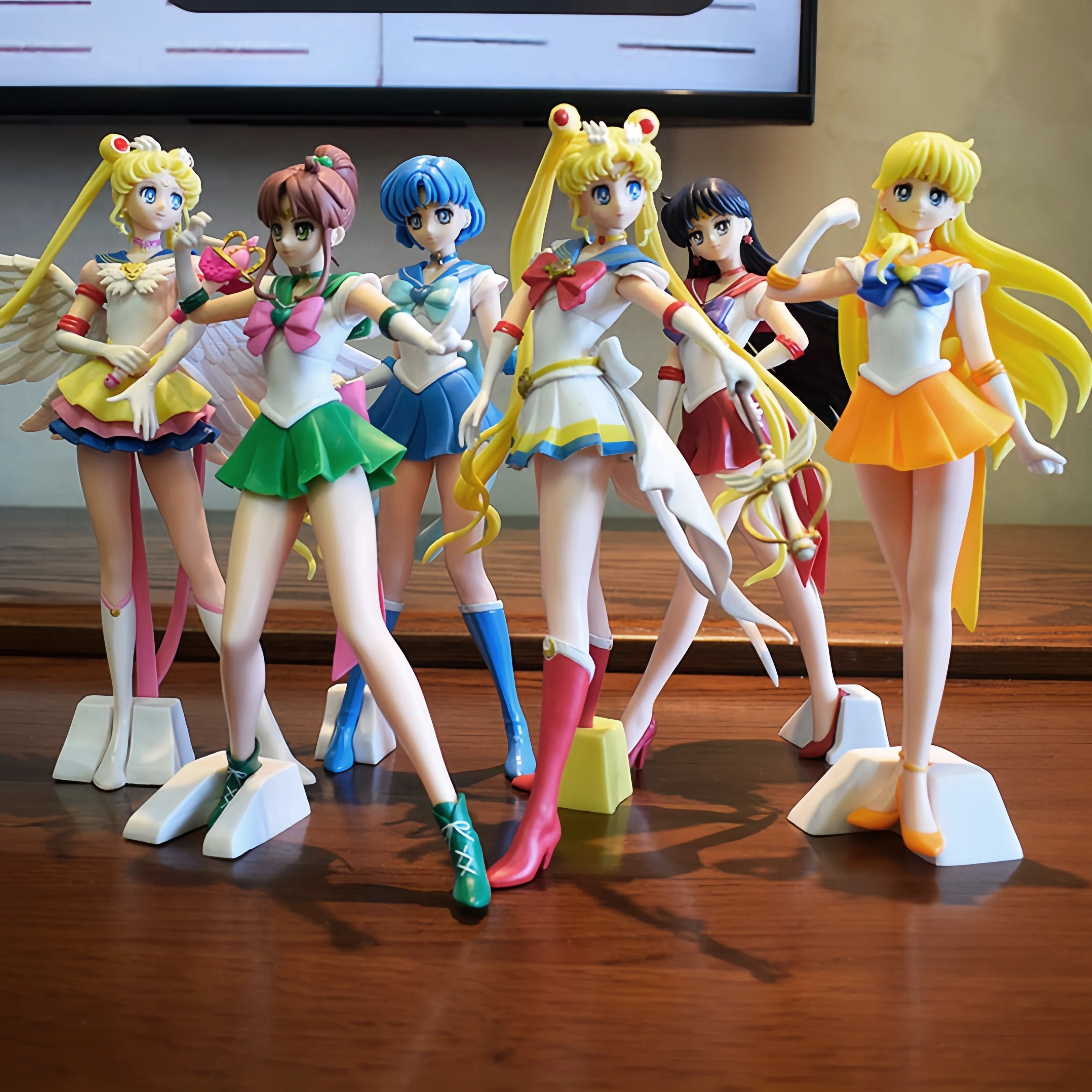 22 cm Nuovo Anime Sailor Moon Figura Sailor Marte Sailor Mercury Action Figures Giocattolo fatto a mano Modello Kawaii Ornamenti da scrivania Regalo