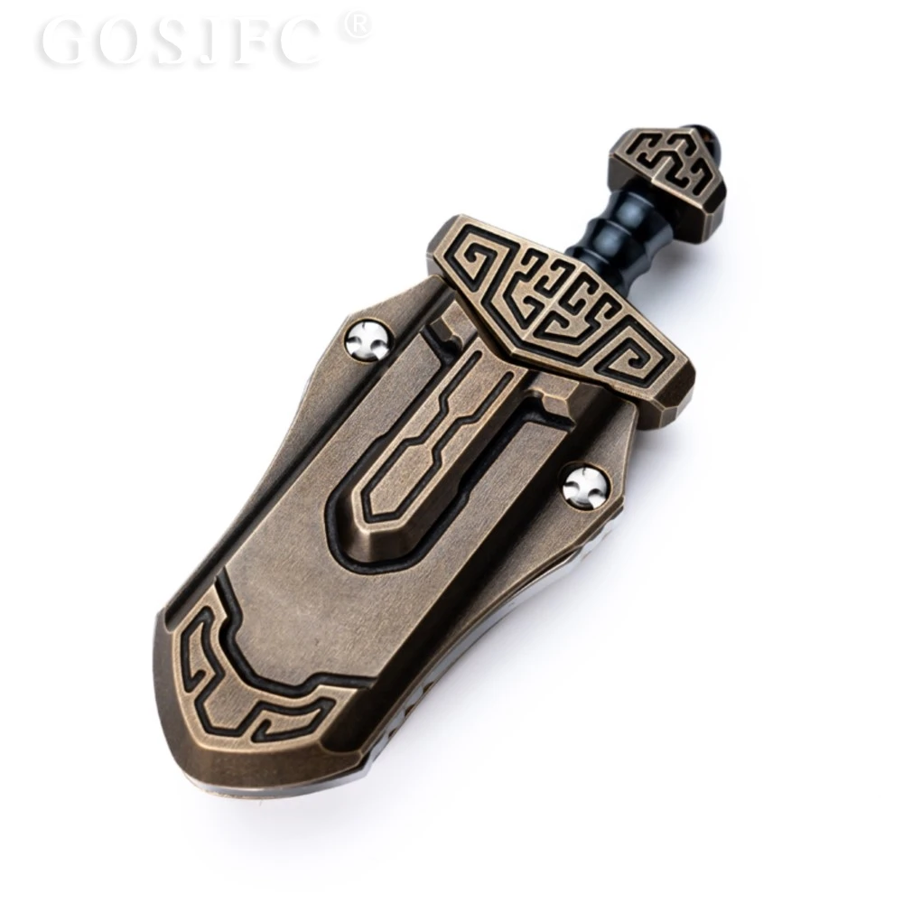 WANWU EDC Taia Sword Zirconium Mechanical Magnetic Push Slider Metal Toys Decompression Portable Office Fidget Toys