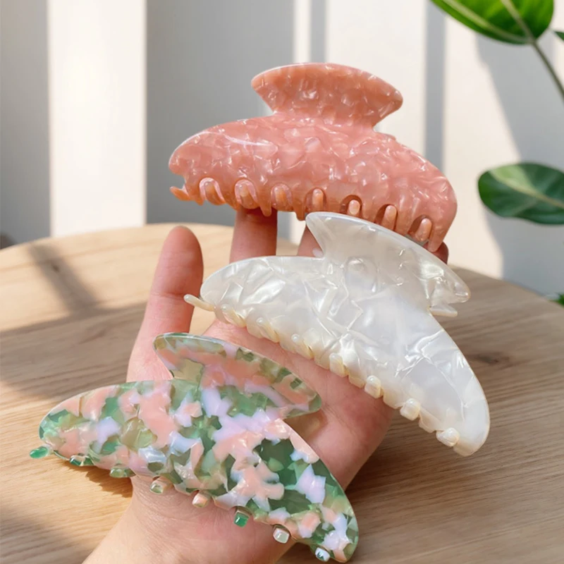 

1 упаковка, высококачественная французская элегантная заколка для волос из ацетата, большой модный аксессуар для волос, зажим на затылке, зажим в виде акулы