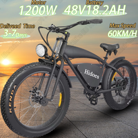 Ebike 1200W Motor 48V18.2AH Battery Retro Electric Motorcycle Mountain Electric Bicycle Adult 26*4.0 Inch Fat Tire Electric Bike