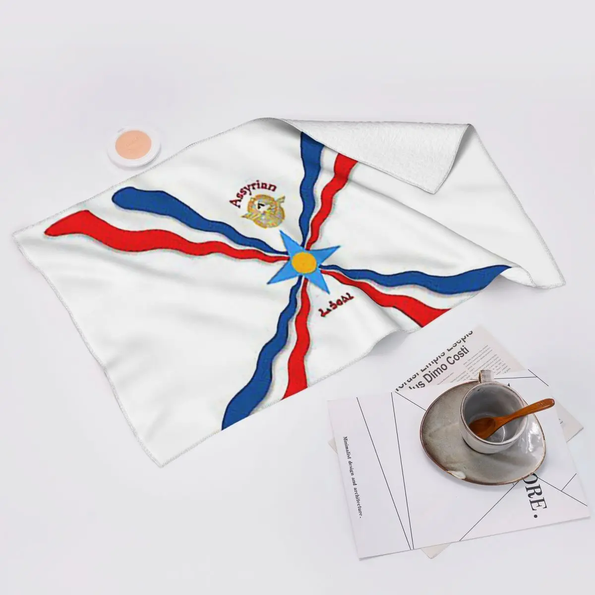 Custom Luxury Assyrian Suryoyo Flag Soft Face Towel Quick Dry Pool Bath Cotton Towels Absorbent