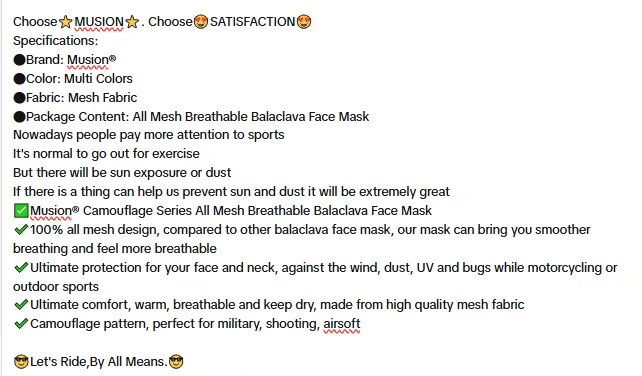 Musion Balaclava Blackout Mütze Totenkopf-Party-Stil Sonnenschutz Atmungsaktive Camping Outdoor-Mütze – Detail 1