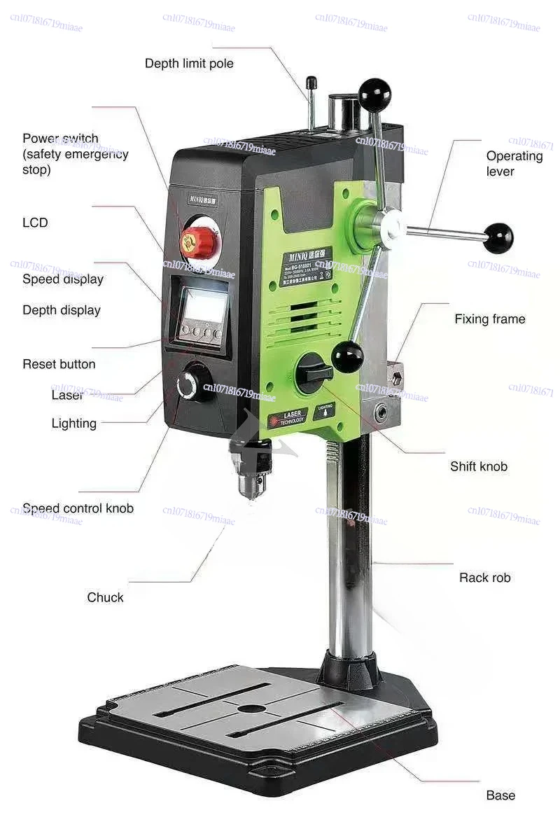 

800W Digital Display Bench Drill Small Industrial Grade High Precision Drilling Machine Miniature Multi Function With Lighting