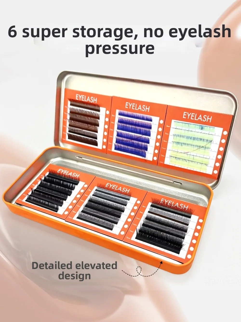 Tragbare Magnetische Aufbewahrungsbox für Wimpern mit Display-Palette Professioneller Wimpern-Organizer Platzsparend – Detail 4
