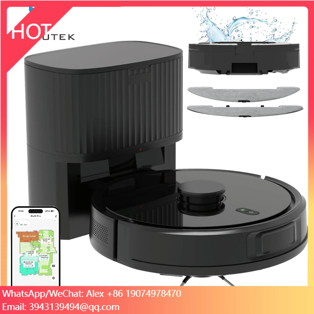 60-Day Self-Emptying Commercial Cleaning Robot LiDAR Navigation Hands-Free App Control No-Go Zones For Pet Owners