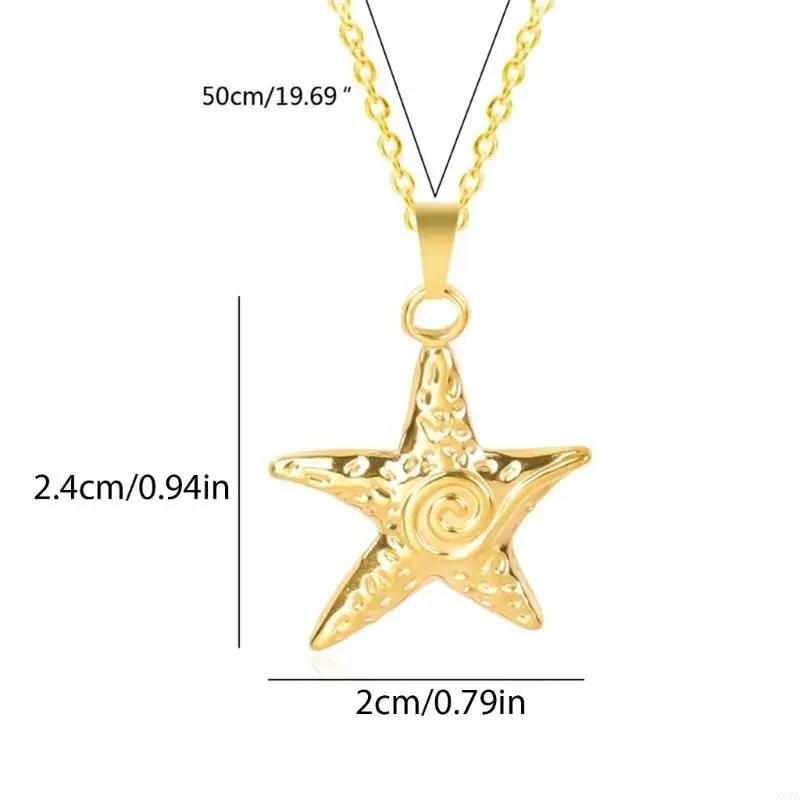 X4ya Ocean-Upans مبالغة في قلادة نجم البحر الشاطئ الشاطئ