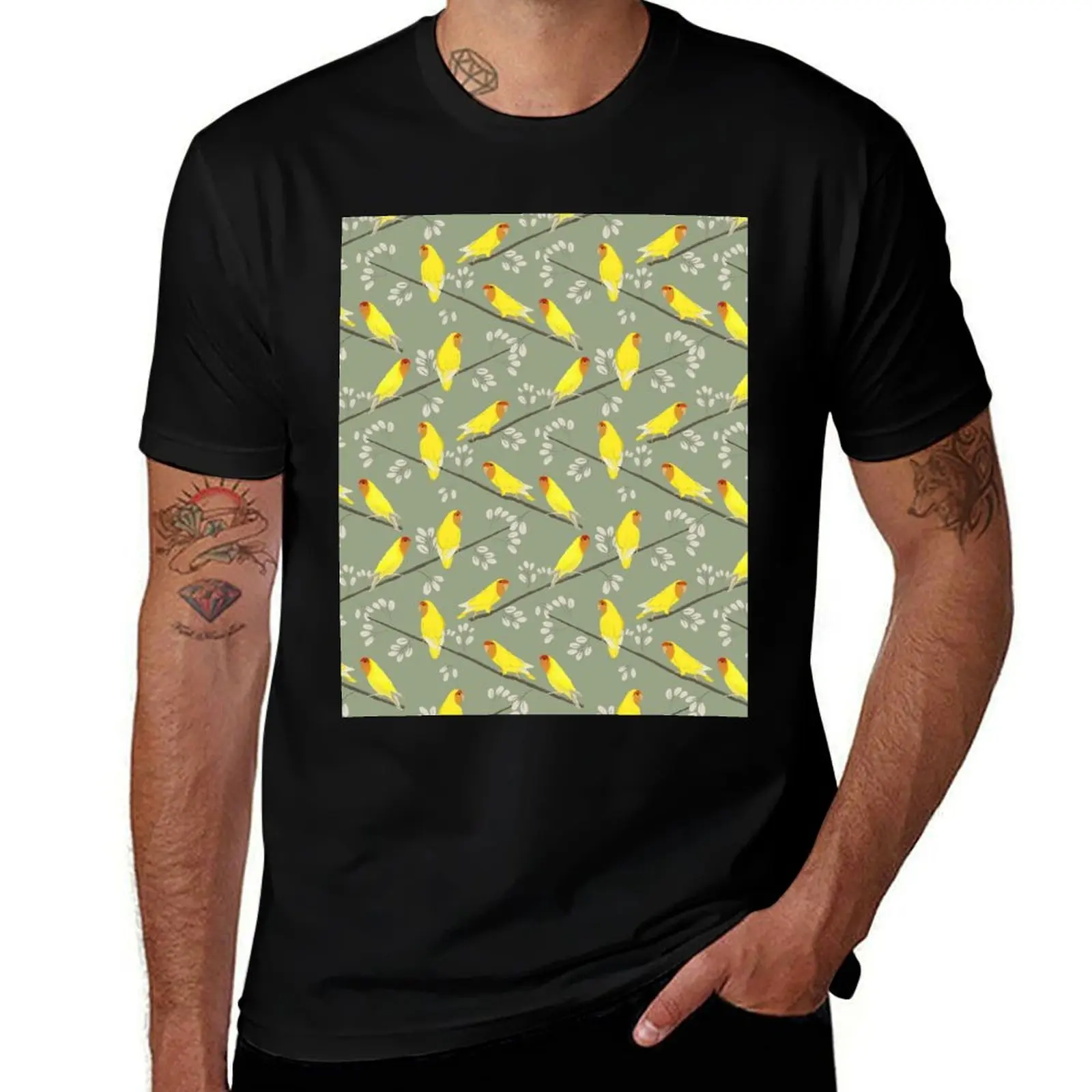rosy-faced lovebirds T-Shirt Basic Simple Design Short Sleeve Shirt T-Shirt
