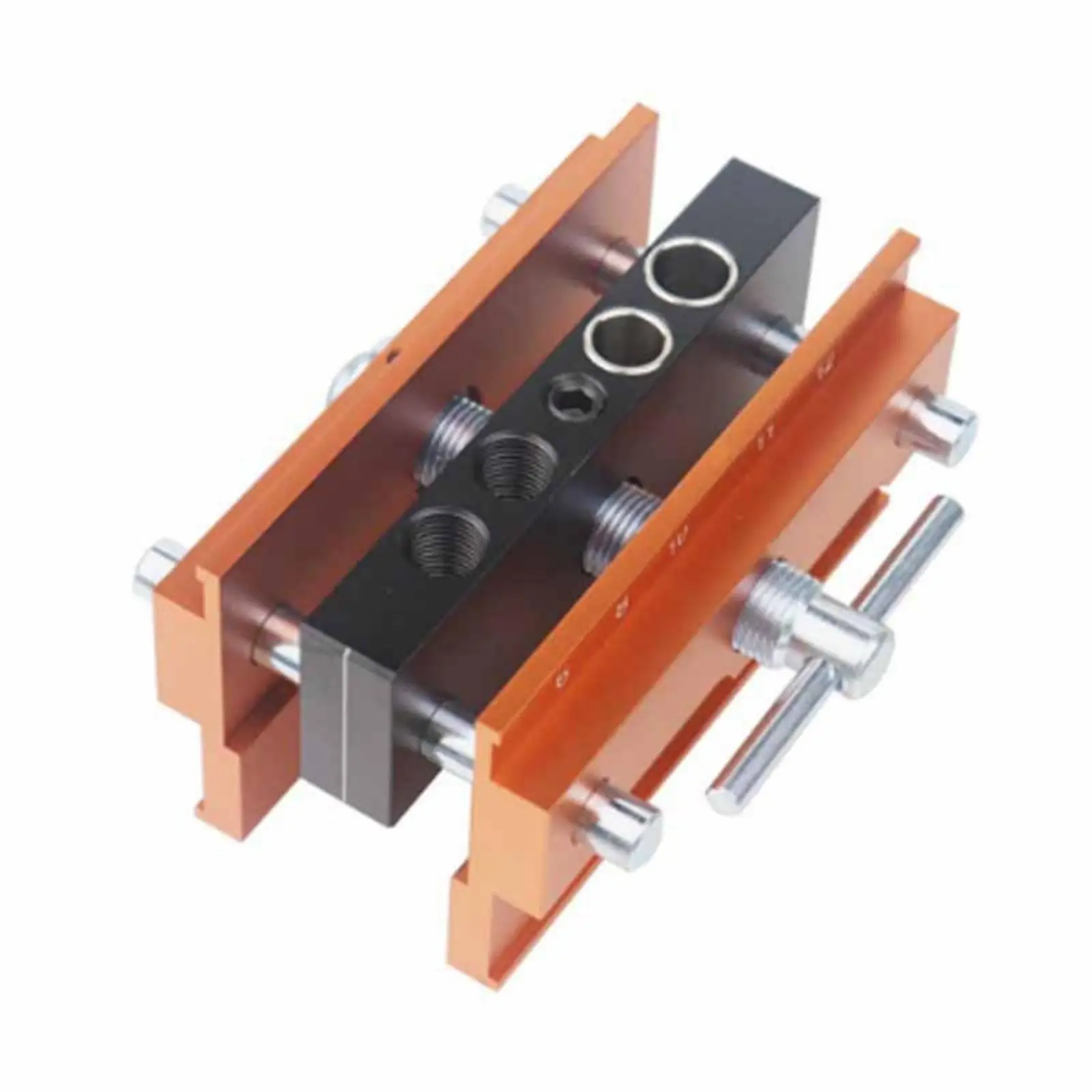 vertical-hole-drilling-guide-hardened-steel-bushings-self-centering-dowel-jig