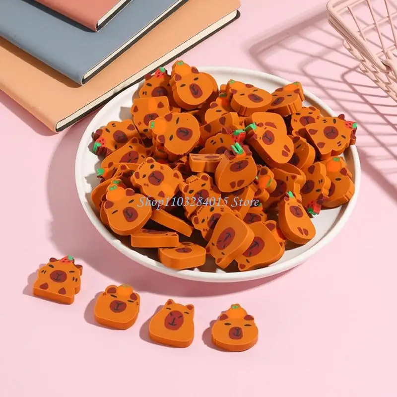 R6FF 10 PCs Kreative Radiergummi Capybara Eraser Schöne Tierstiftgummis für Schüler