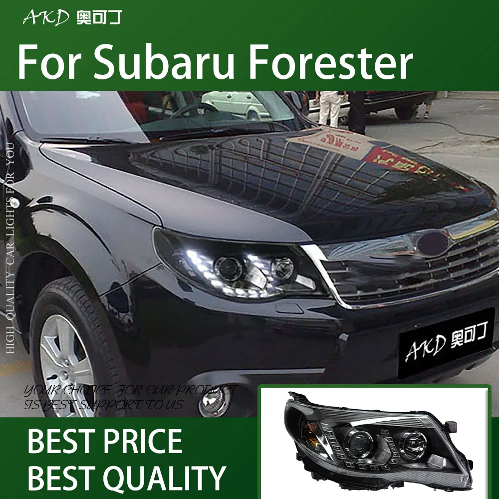 Car For SUBARU Forester 2008-2012 Headlights DRL Day Running Light LED Bi Xenon Bulb Fog Lights Forester Car Accessory Head Lamp
