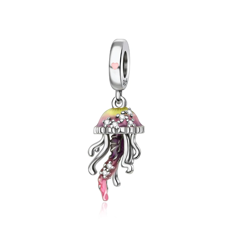 

Ahthen 925 Sterling Silver Hot Sale Beads Jellyfish Dangle Charm fit Snake Chain Bracelets Necklaces for Women Jewelry Making