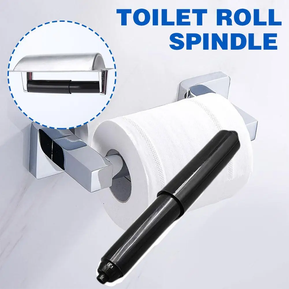 1 Pcs Labor-saving Toilet Roll Paper Shaft Black Plastic Insert Bathroom Accessories Holder For Home Spring Paper Roller Z4v4