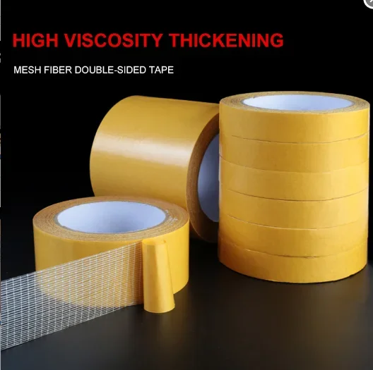 

High Viscosity Tapes Double Sided Cloth Base Grid Tapes Waterproof Traceless Carpet Adhesive Fiber Tape Strong Sticky Strips