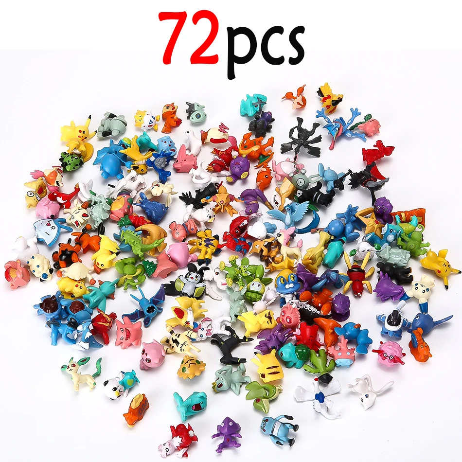 144 Stuks/Lot Mini Pokémon Figuur Pikachu Kindermodel Speelgoed 2-3cm Kawaii Figuur PVC Poppen 6*24 stuks Speelgoed Groothandel