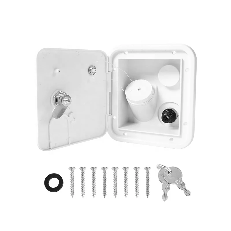 

Caravan Accessories High Quality RV Gravity Inlet UV Resistant Square Quick Water Inlet