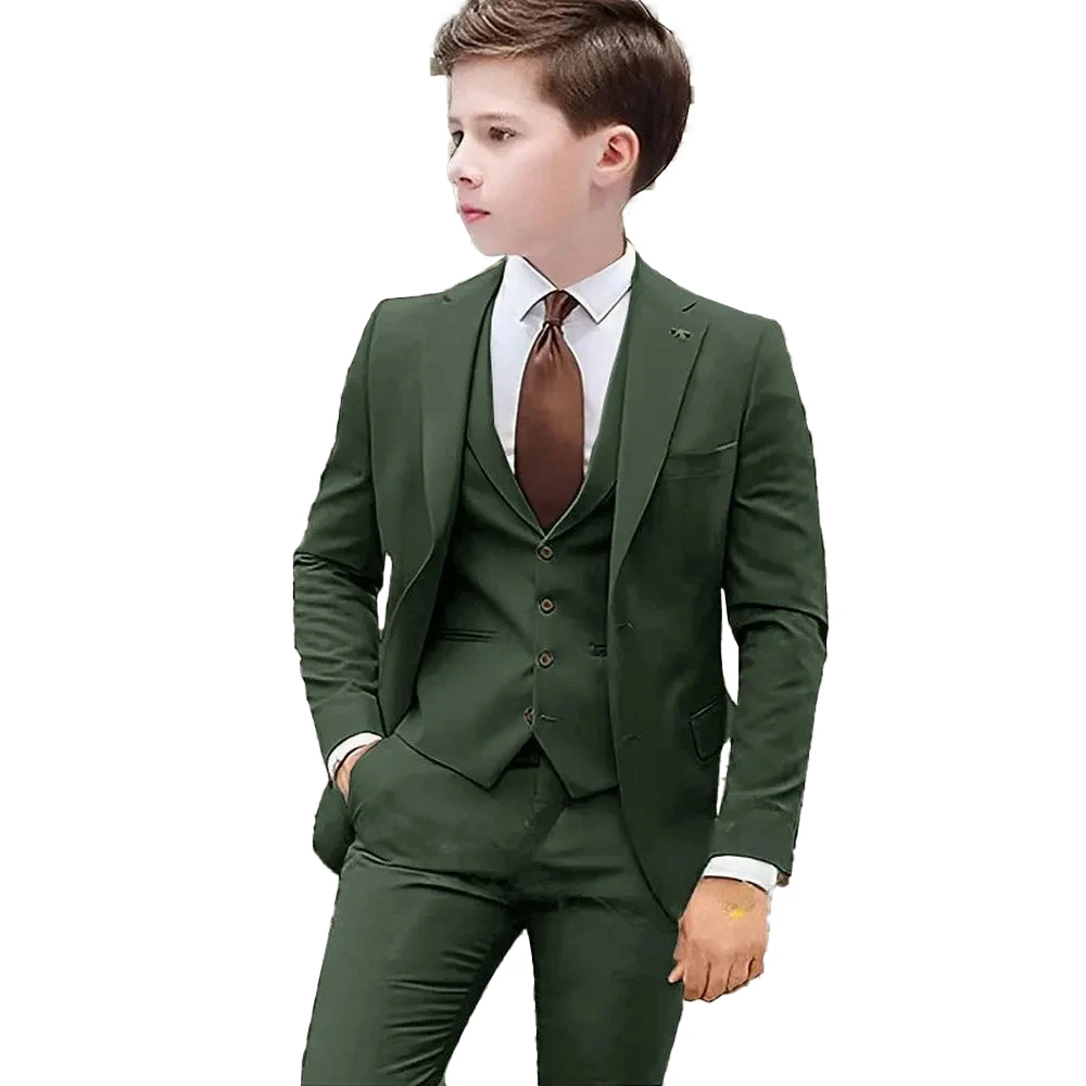 

Wedding Kids Suit for Boys 3-16 Years 3 Piece Suit Set White Boys' Suit Set Birthday Party Blazer Pants Vest Set Formal Suit